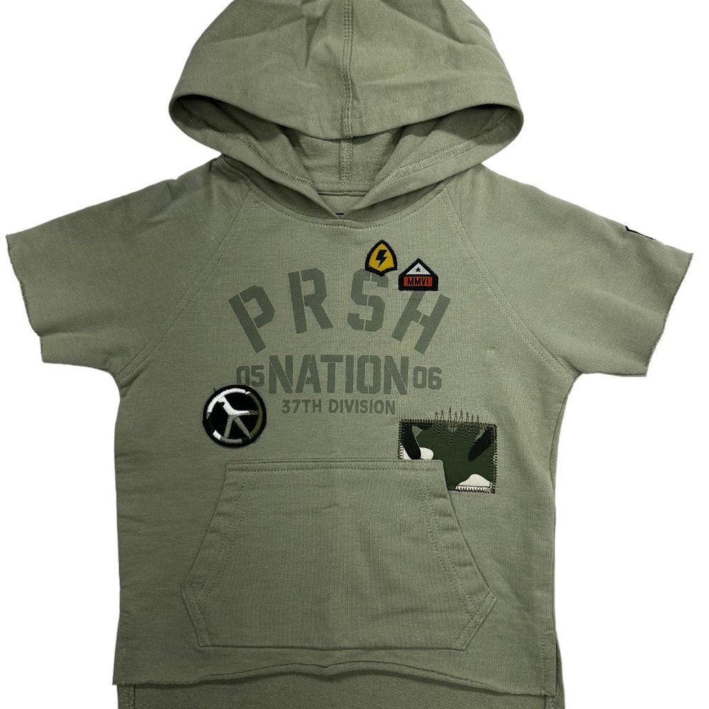 Parish Nation Patches Short Sleeve Hoodie (2T)